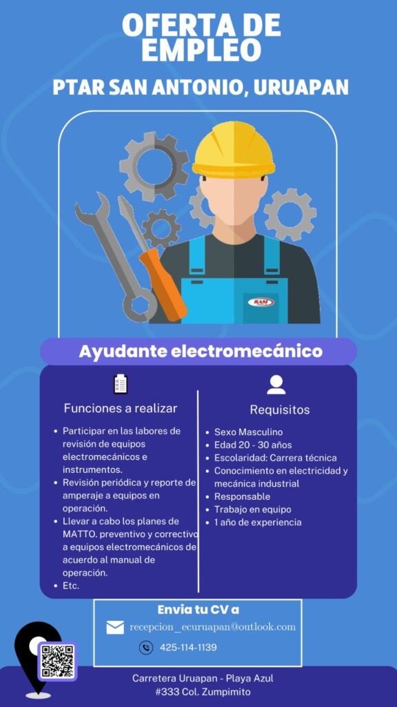 Sexo masculino 20 - 30 años
Técnico Electricidad
reepcion_ecuruapan@outlook.com
4521141139